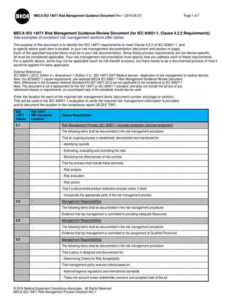 Guidance on risk analysis process for biological hazards j. ISO 14971 Risk Management Guidance Document Rev 1 (2016!06 ...