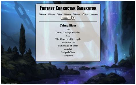Fantasy Character Generator ― Perchance