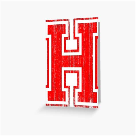 Big Red Letter H Greeting Card By Adamcampen Redbubble