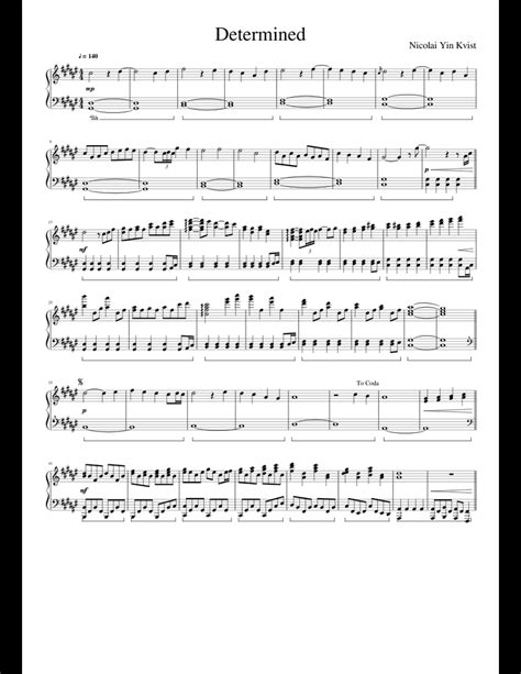 Determined An Original Piano Composition Sheet Music For Piano