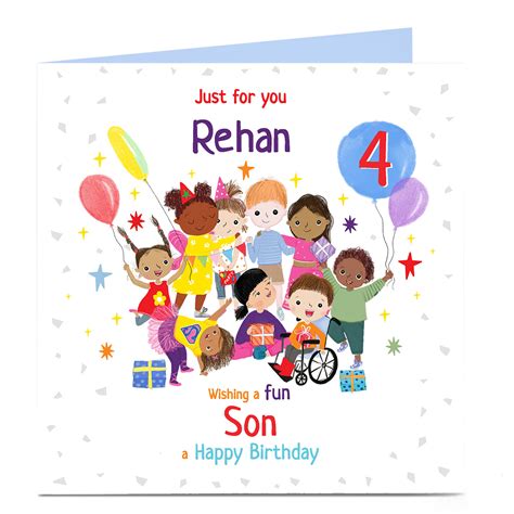 Buy Personalised Birthday Card Children At Party Editable Age