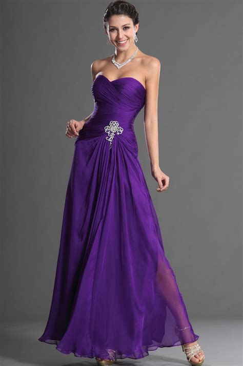 Sweetheart Strapless Purple Prom Gown Evening Dress 00129506 Purple
