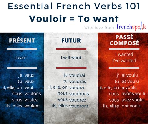 French Grammar: Learn French Verbs VOULOIR = to want • Online French Lessons Brisbane • French Speak