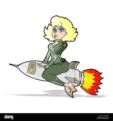 Cartoon Army Pin Up Girl Riding Missile Stock Vector Image And Art Alamy