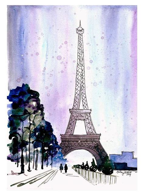 Prints Paris Watercolor Canvas Eiffel Tower Print Art And Collectibles