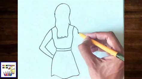 Lesson How To Draw A Girl Easy Back Side Drawing Of A Girl Easy Step By