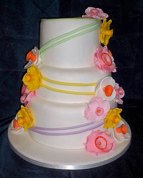 Spring Daffodils In Multi Colours Wedding Cake By Evarose Cakes