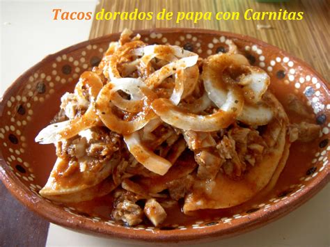 Los tacos dorados de papa es uno platillo muy popular que tanto a niños como adultos les encantan. Nuestros tacos dorados de papa con carnitas | Cooking ...