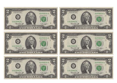 Us half dollar coloring page printout. 2 Dollars Banknote Template | Free Printable Papercraft ...