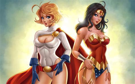 Power Girl And Wonder Woman HD Superheroes 4k Wallpapers Images