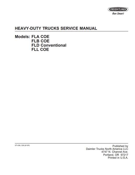 Service Manual Freightliner Fla Coe Flb Coe Fll Coe Fld Conventional