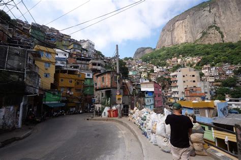 Wide Street Viewin Rocinha Favela In Rio