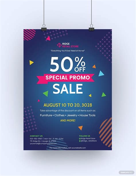 Sales Promotion Poster Template In Pages Illustrator Psd Download