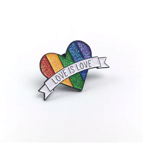 Love Is Love Enamel Pin Lgbtq Pride Lesbian Ace Aro Etsy