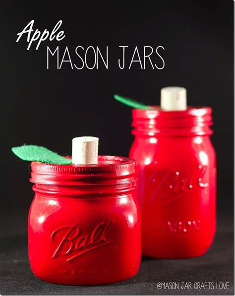 Apple Mason For Teacher Mason Jar Crafts Love