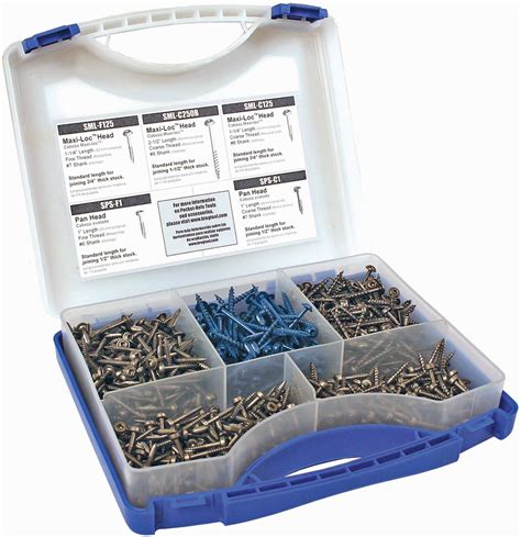 Kreg Sk03 Pocket Hole Screw Kit Includes 5 Sizes Of Screws The Tool Nut