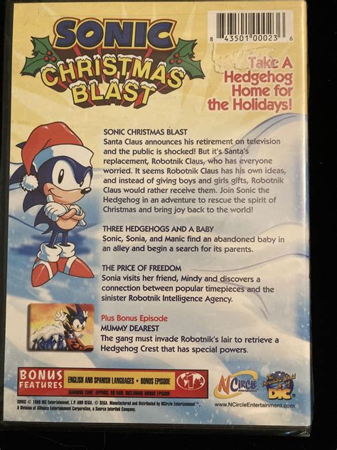 Sonic Christmas Blast Dvd 2007 843501000236 Ebay