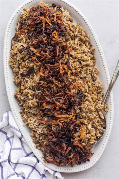 Mujadara Lebanese Lentils And Rice Recipe Feelgoodfoodie