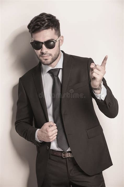 Business Man With Sunglasses Pointing His Finger Stock Image Image Of Attention Attractive