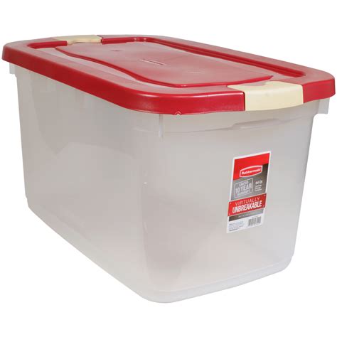 Shop Rubbermaid Roughneck 66 Quart Clear Tote With Latching Lid At