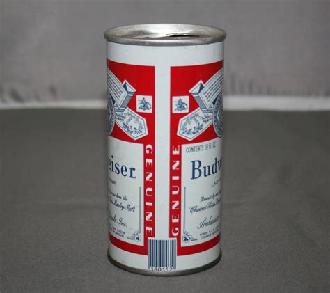 Vintage Budweiser Larger Beer Steel Beer Can Pull Tab Opened And Empty