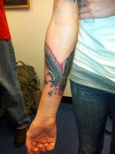 Eagle Tattoo On Forearm I Stand For Freedom Eagle