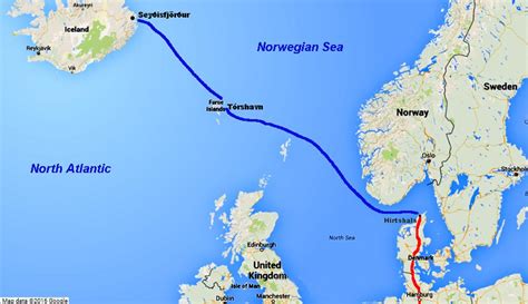 Route Out To Iceland From Denmark By Ferry Via Faroe Islands