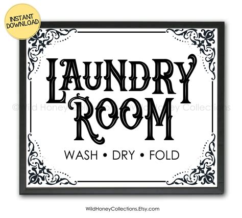 Vintage Style Laundry Room Printable Sign