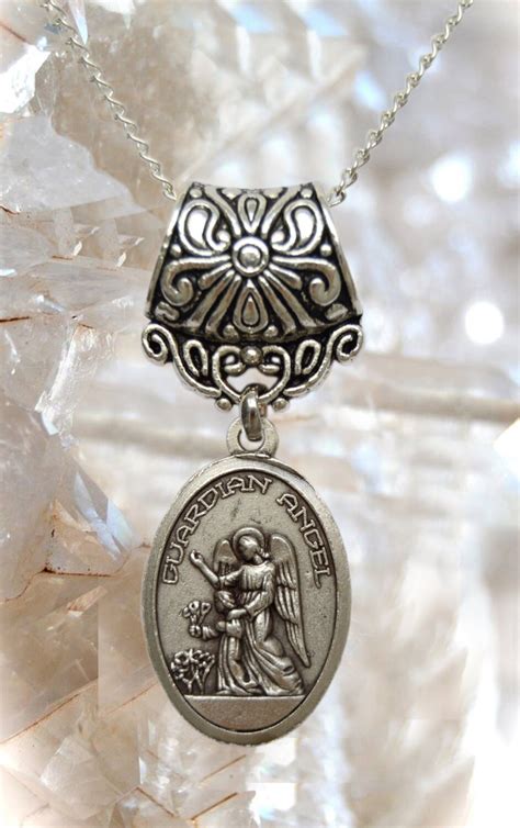 Guardian Angel Charm Necklace Catholic Christian Religious Jewelry