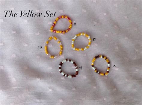 Dainty Stackable Glass Seed Bead Rings Etsy