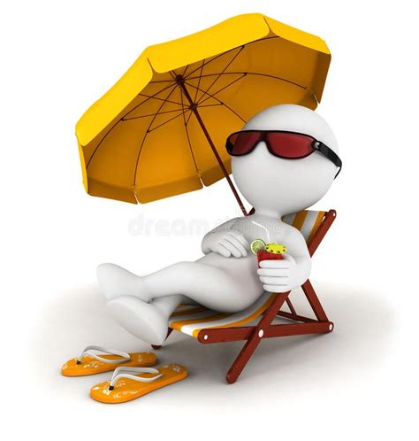 3d White People In Vacation Stock Illustration Illustration Of Lying