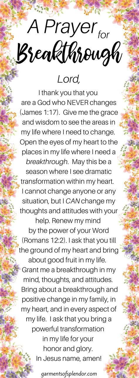 A Prayer For Breakthrough And Change