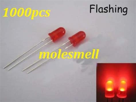 Free Shipping 1000pcs 5mm Red Diffused Round Self Flash Flashing Led