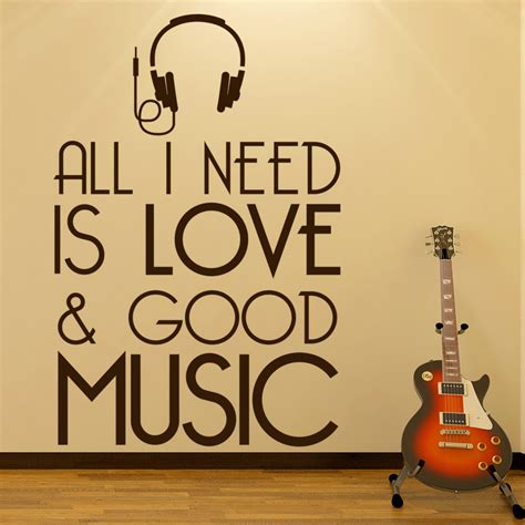 Love And Good Music Wall Sticker Music Wall Art