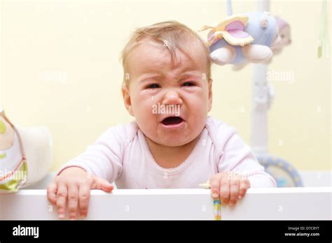 Portrait Of Crying Baby Girl Stock Photo Alamy