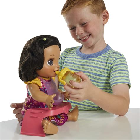 Baby Alive Happy Hungry Baby Brown Straight Hair Doll Makes 50 Sounds