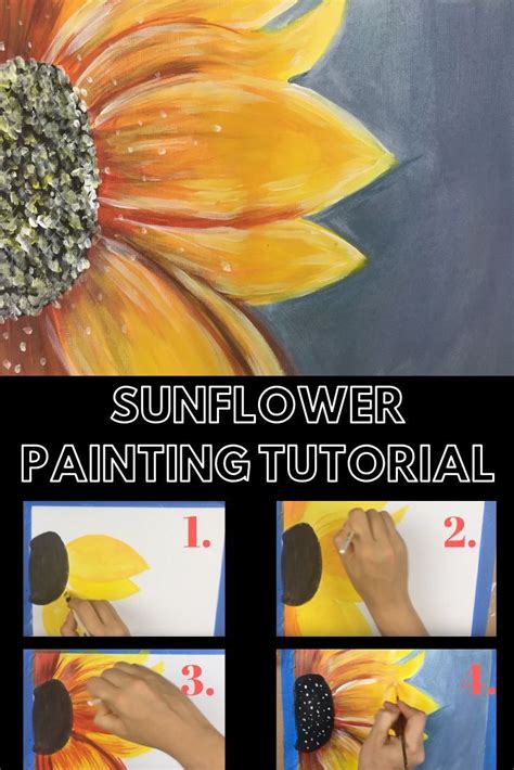 Sunflower Painting Tutorial For Beginners Fall Halloween Paintings