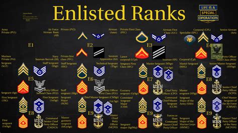 Us Military All Branches Enlisted Ranks Explained
