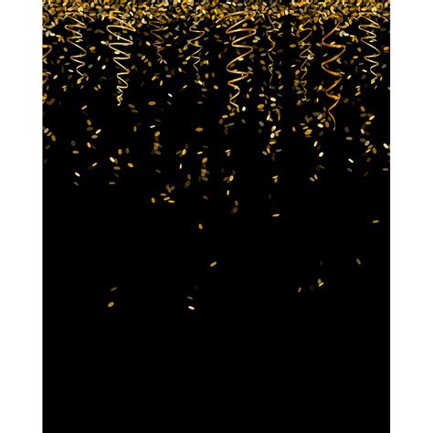 Black And Gold Streamers Printed Backdrop Backdrop Express
