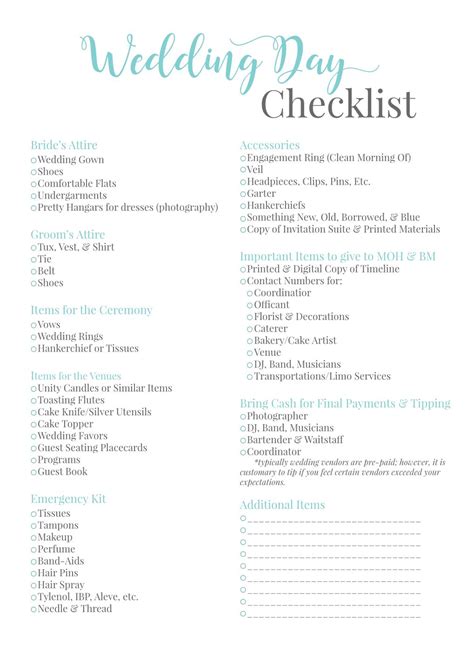 You can also download this template and replace with other contents to make a new checklist. Free Wedding Day Checklist | Wedding day checklist ...