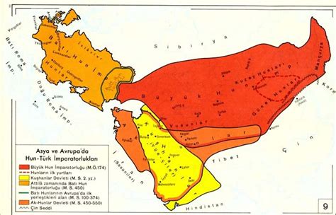 Tarih Haritaları Asya Ve Avrupa Hun Türkleri Haritası