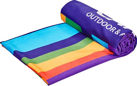 campz microfibre beach towel 90x200cm rainbow at uk