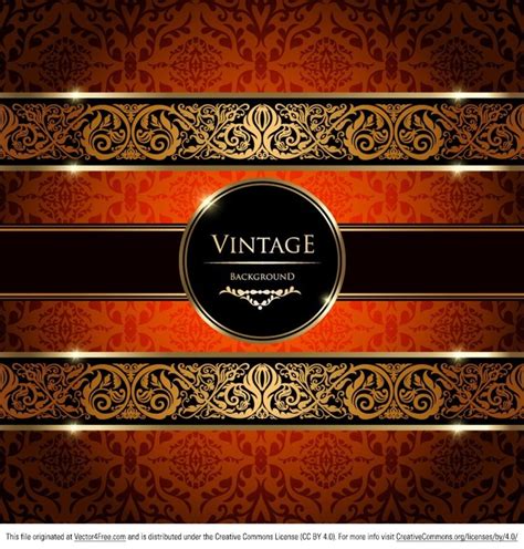 Gold Damask Vintage Background Vector