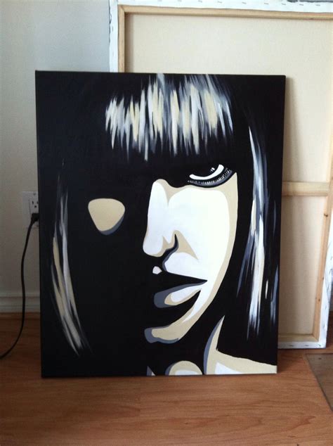 Acrylic Painting On Canvas Black And White Girl Painting Acrylic