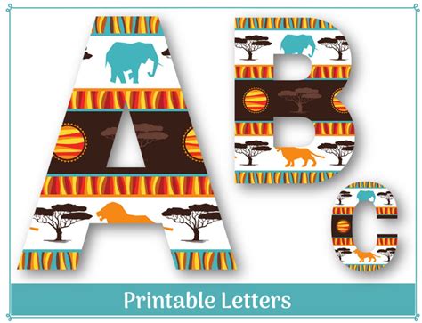 African Alphabet Clip Art Letters African Animal Alphabet Printable