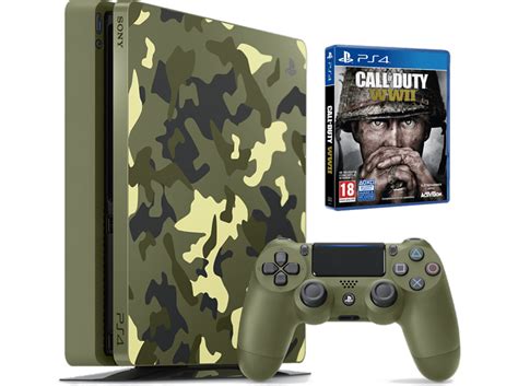 Consola Ps4 Slim 1 Tb Verde Camuflaje Call Of Duty Wwii