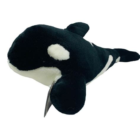 Sea World Plush Shamu Orca Whale Stuffed Animal 15 Black White Toy