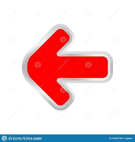 Red Arrow Pointing Left Isolated On White Clip Art Red Arrow Icon