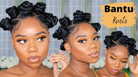 Bantu Knots Tutorial On Natural Hair Protective Style Braiding Hair Chev B Youtube