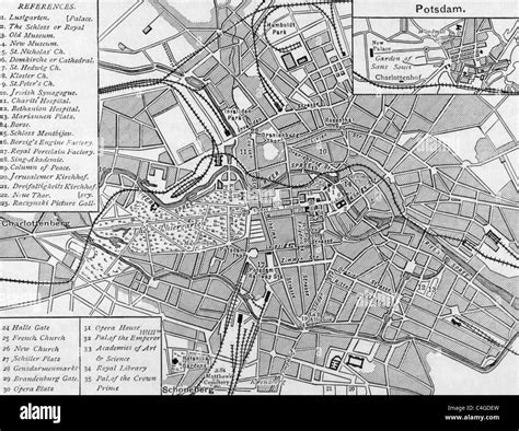 Plan Of Berlin On Engraving From 1800s Stock Photo Alamy